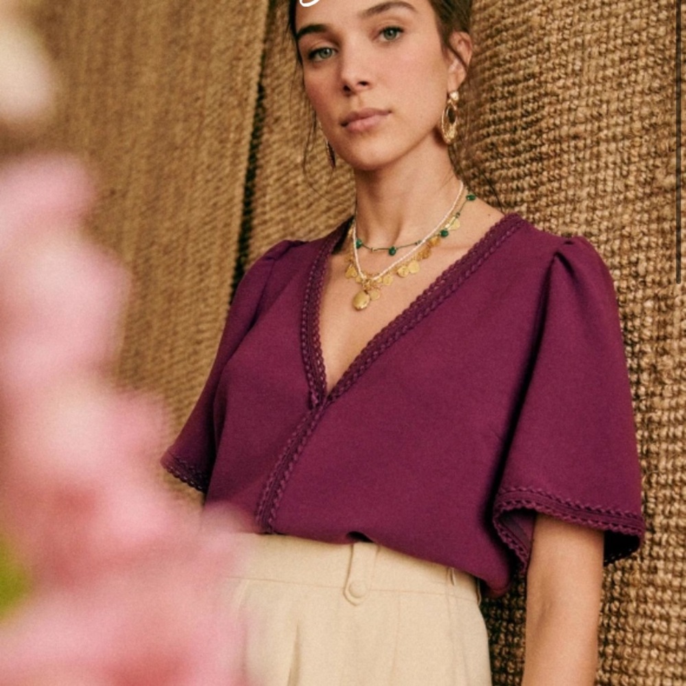 NWOT Sezane Tina Blouse, Sz 2